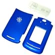 PCMICROSTORE Brand AT&T Cingular Motorola RAZR2 V9 (NOT Compatible with V8 and V9m) Solid Dark Blue Snap-On Crystal Case Cover with Removable Belt Clip