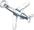 Sterling Silver Antiqued Airplane Charm
