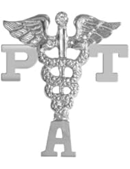 NursingPin - Physical Therapist Assistant PTA Lapel Pin with Diamond in Silver