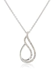 Sterling Silver Diamond Accent Flower Pendant Necklace (0.07 Cttw, I-J Color, I2-I3 Clarity), 18"