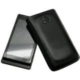 Motorola Milestone - Leder Etui Tasche *Lasche mit Rueckzugfunktion* (Original SunCase) in der Farbe Schwarz