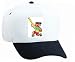White Cap with cartoon, pole, animal, vaulter, parrot