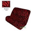 Universal-fit Animal Print Bench Seat Cover - Zebra Red