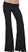 Gaucho Pants | Wide Leg Pants - LONG LOW CUT GAUCHO PALAZZO BOHO WIDE LEG FLARE PANTS, Large, Black