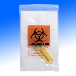 Bag, Biohazard Specimen Transport, 6“ x 9“, Ziplock with Document Pouch, 100/Pack, 10 P