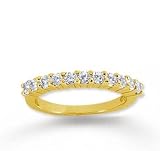 18k Yellow Gold 11 Stone 1/2Ct Diamond Anniversary Band