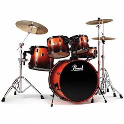 MusicalInstruments: Export Select 5 Piece Fusion Drum Set ELX825H Amber Fade Black Drum Hardware