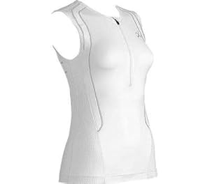 Bolle Women's Tennis Pink Paradise Scoop Neck Tank Top,White/ Light Grey, Medium