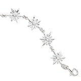 8 Polished Snowflake/CZ Bracelet
