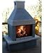 BBQ Edition - BBQ & Woodburning Fireplace Black w/Gray Trim with Galloping Horse Door Handle - Gas K