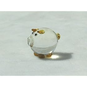 Collectibles Crystal Figurines Golden Round Pig