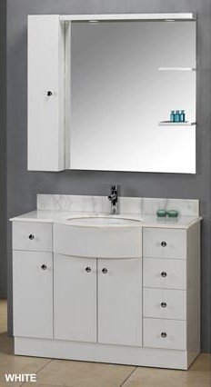 DreamLine DLVRB-M313WH White  EuroDesign Vanity Mirror with Cabinet DLVRB-M313