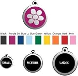 Pet Supplies : Dog Tag - Flower (M/Pink)