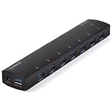ORICO AS7P-U3 Aluminum Seven 7 Port USB 3.0 HUB with 5V 2A Power Adapter & USB 3.0 Cable - Black