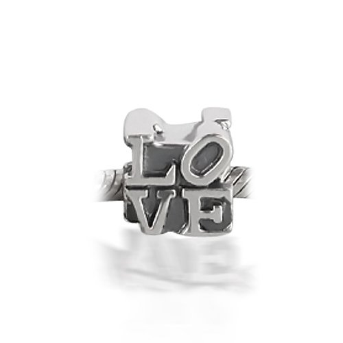 Bling Jewelry Letters of Love 925 Sterling Silver Bead Pandora Chamilia Biagi Charm Style