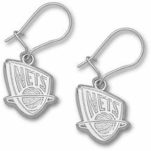 New Jersey Nets Sterling Silver Dangle Earrings