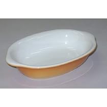 美濃焼　耐熱グラタン皿（大）　ニューボーン　オレンジ深口舟形20.4cm