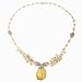 EXP Handmade Freshwater Pearl Necklace With Faceted Chalcedony, Yellow Jade & Sterling Silver