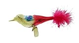 Barcana 6-Inch Shatterproof Feathered Blue and Gold Bird Ornament, Set of 2