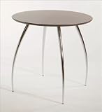 Euro Style Chrome Dining Table Bistro Dining Table Style 30 Inches Dia WengeChrome