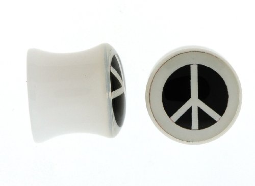 big pics of peace signs. Acrylic White Peace Sign Plug