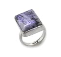 Genuine Purple Russian Charoite Sterling Silver Ring (Size 6,7,8,9)