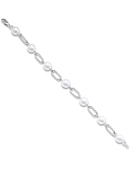 South Sea White Pearl Bracelet in 14K White Gold (9-10mm)