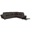 Dark Brown Leather Sectional Sofa, Chaise and Table Set By Wholesale Interior With Silver Shipping