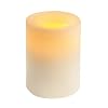 Inglow CGT54400WH01 4-Inch Flameless Round Vanilla-Scented Pillar Candle with Timer, White