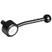 Carbon Steel Angled Metric Adjustable Handle with Ball Knob, Threaded Stud
