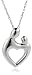 Jewelry : Sterling Silver Heart-Shaped Mother and Child Pendant by Janel Russell, 18"