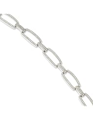Sterling Silver & Cz Brilliant Embers Polished Bracelet