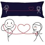 314uI%2B5Eg4L. SL160  BoldLoft My Heart Beats for You Body Pillowcase (Dark Blue) Christmas Gift Ideas for Couples, Romantic Christmas Gifts for Him or for Her