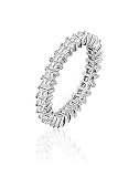 2.00cttw Natural White Princess-Cut Diamonds (SI-Clarity,GH-Color) Prong Set Eternity Band in 14K White Gold.