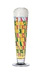 Pilsner Beer Glass, The King and Queen, Designer Color Enamel Beer Glass w/ Coaster in Gift Box