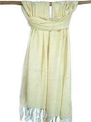 Soft and Silky Beautiful Viscose Pashmina Offwhite Shawl/ Wrap 28" X 78"