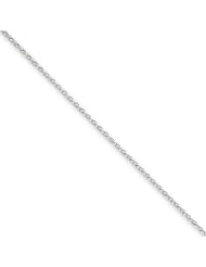 1.2mm, 14 Karat White Gold, Diamond-Cut Wheat Chain - 9 inch