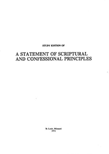 A Statement of Scriptural & Confessional Principles
