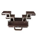 Japonesque Medium Train Case - Brown Suede