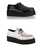 V-CREEPER-502, Men's 2 1/2 D-Ring Lace-Up Platform Creepers Shoe by Demonia