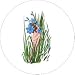 Flower Children 4 inch Square Coaster Blue Eyed Grass