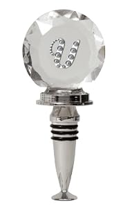 Rhinestone Monogram Bottle Stopper - U