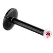 16 Gauge Black Titanium Bioplast Pink Gem Monroe 5/16 Inches