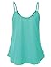 JJ Perfection Women's Solid Woven Sheer Scoop Neck Blouse Tank Top