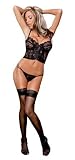Gorgeous Magic Silk Stylish and Sexy Cropped Lace Bustier with G-String