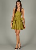 Strapless Thai Silk Bow Formal for Bridesmaid Formal Prom