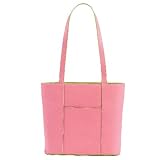 Baekgaard Leather Tote - Coral/Apple Green
