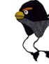 Black & Gray Bird Knit Wool Fleece Winter Hat Angry Skull Cap