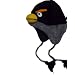 Black & Gray Bird Knit Wool Fleece Winter Hat Angry Skull Cap