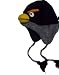 Black & Gray Bird Knit Wool Fleece Winter Hat Angry Skull Cap
